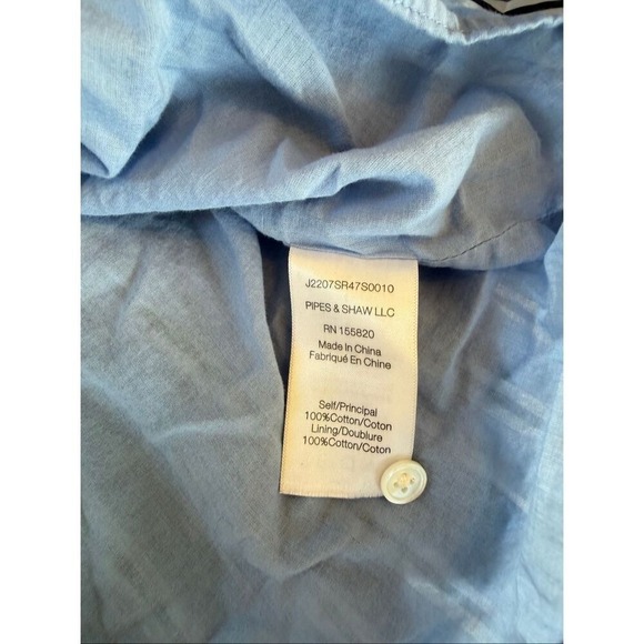 Veronica Beard Atari Cotton Shirt Dress in Blue Stripe Size 2 - Picture 7 of 10